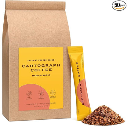 Cartograph Organic Instant Coffee Packets - Medium Roast Instant Espresso Packets